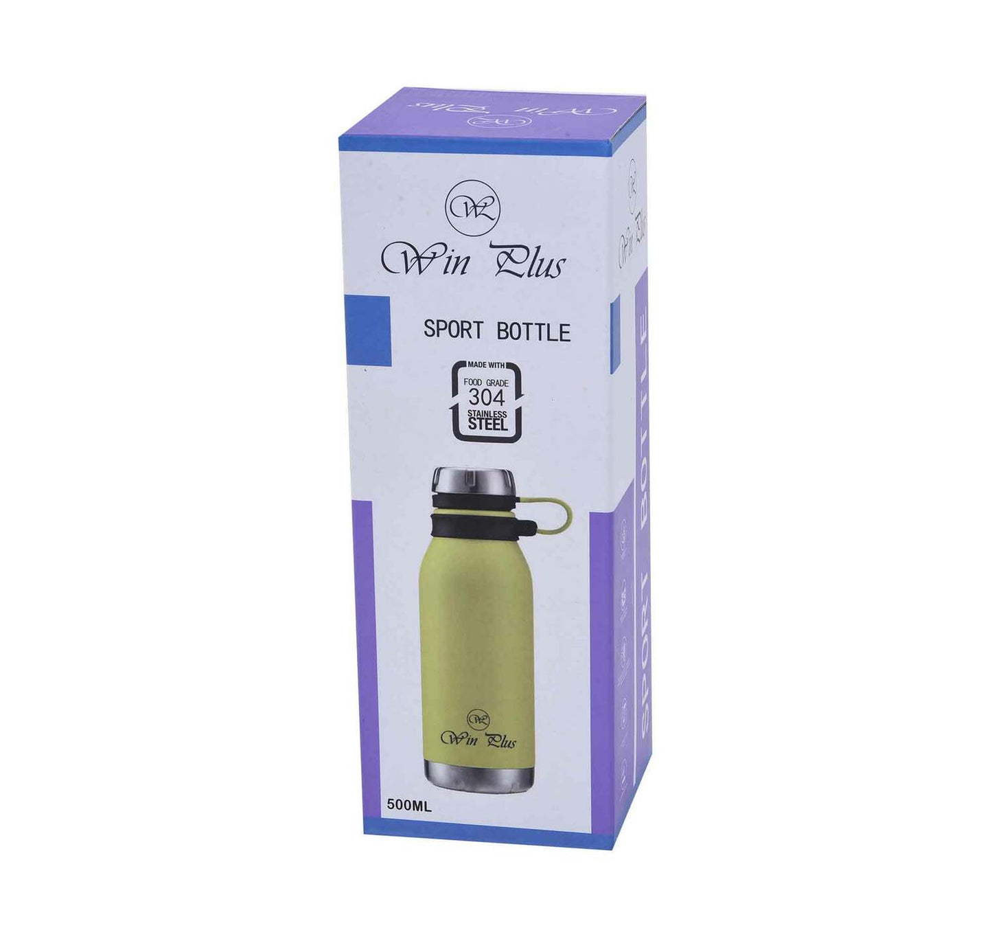 Win Plus Stainless Steel Sport Bottle KA036 500ml Assorted