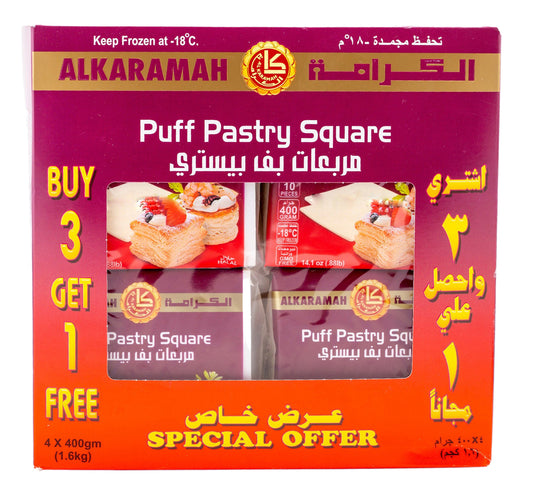 Al Karamah Puff Pastry Square 4 x 400 g