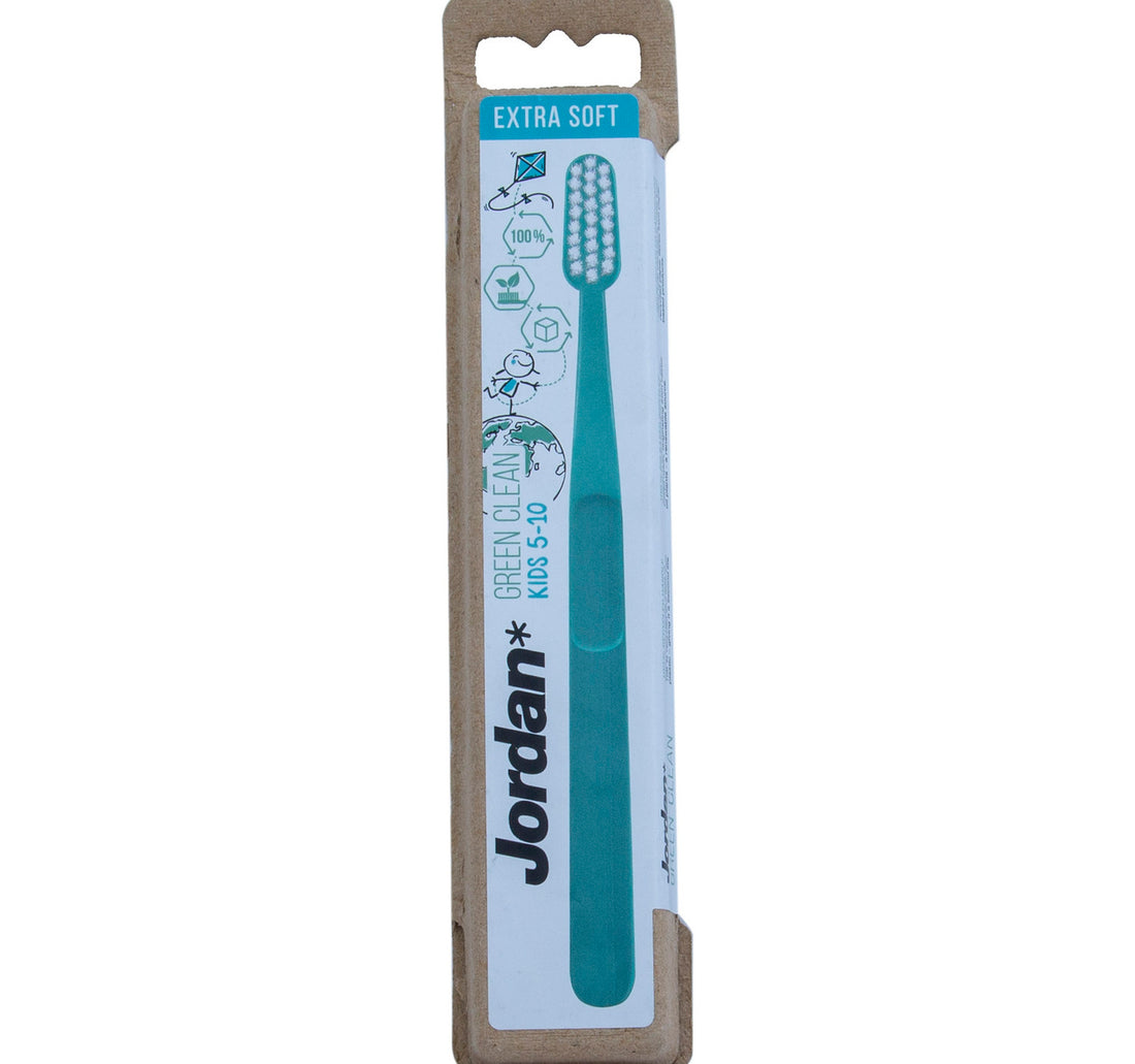 فرشاة أسنان جوردان جرين كلين من 5 إلى 10 سنوات ناعمة جدًا، قطعة واحدة