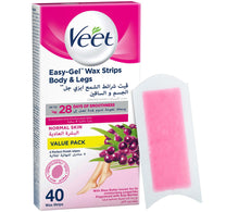 شرائح شمع فيت لإزالة الشعر الاحترافية سهلة الاستخدام للساقين والجسم بزبدة الشيا للبشرة العادية، 40 قطعة