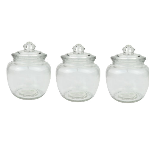 Crystal Drops Glass Canisters, 620 ml, 3 pcs, 50904