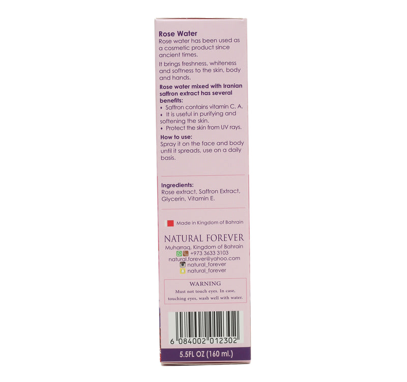 Natural Forever Facial Cleanser Rose Water With Iranian Saffron 160 ml