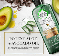 Herbal Essences Sulfate-Free Potent Aloe + Avocado Oil Hair Shampoo For Cleanse and Hydrate Curls 400 ml
