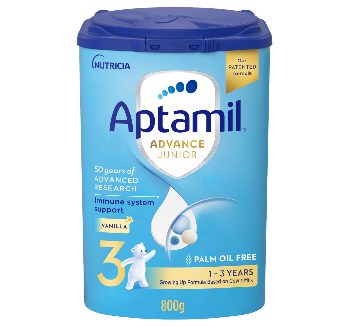 Aptamil Advance Junior Stage 3 Growing Up Formula Vanilla Flavour From 1-3 Years 800 g