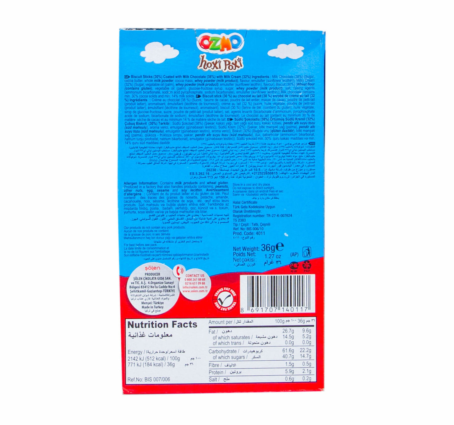 Solen Ozmo Hoxi Poxi Biscuit Sticks 36 g