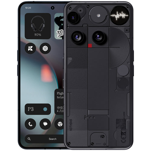Nothing Phone (3) 5G Smartphone, 16 GB RAM, 512 GB Storage, Black + Nothing Open-Ear Earbuds with Earhooks, White, B182-NOTHING-EAR