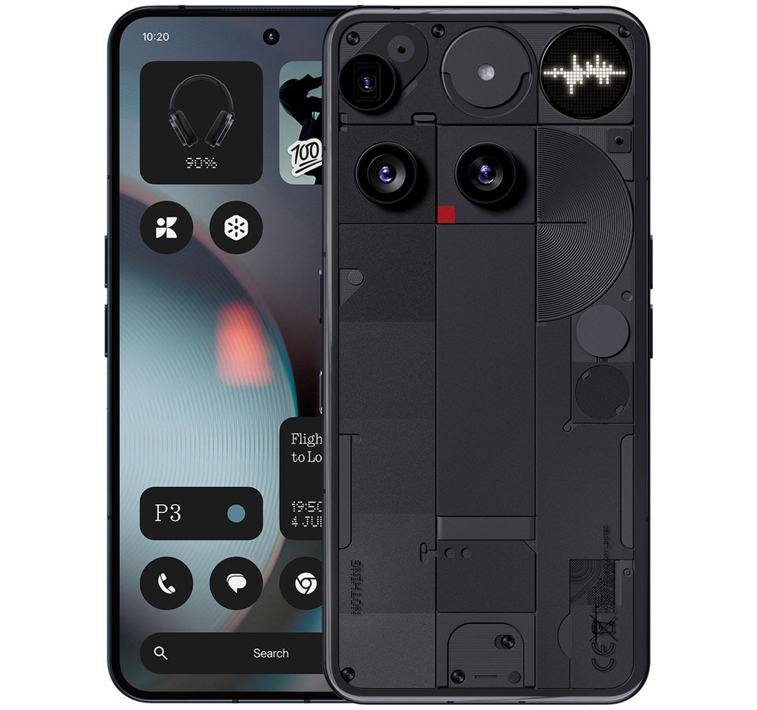 Nothing Phone (3) 5G Smartphone, 16 GB RAM, 512 GB Storage, Black + Nothing Open-Ear Earbuds with Earhooks, White, B182-NOTHING-EAR