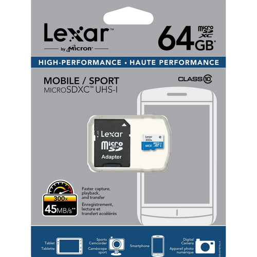 Lexar Micro SD Card LSDMi64GBBEU300A