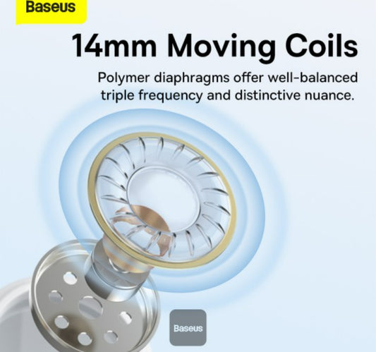 Baseus Type C In-Ear Wired Earphone, White, Encok C17