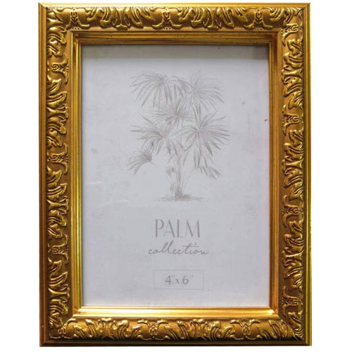 Maple Leaf PVC Photo Frame Gold 4x6 inch