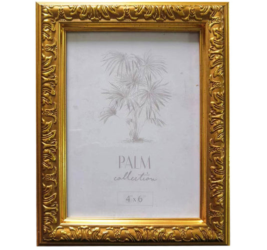 Maple Leaf PVC Photo Frame Gold 4x6 inch