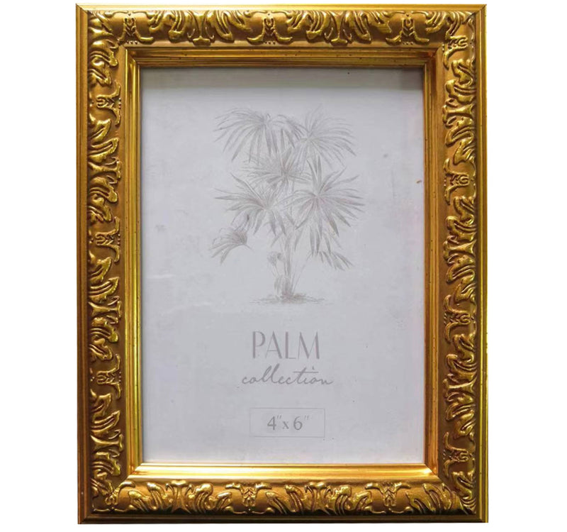 Maple Leaf PVC Photo Frame Gold 4x6 inch