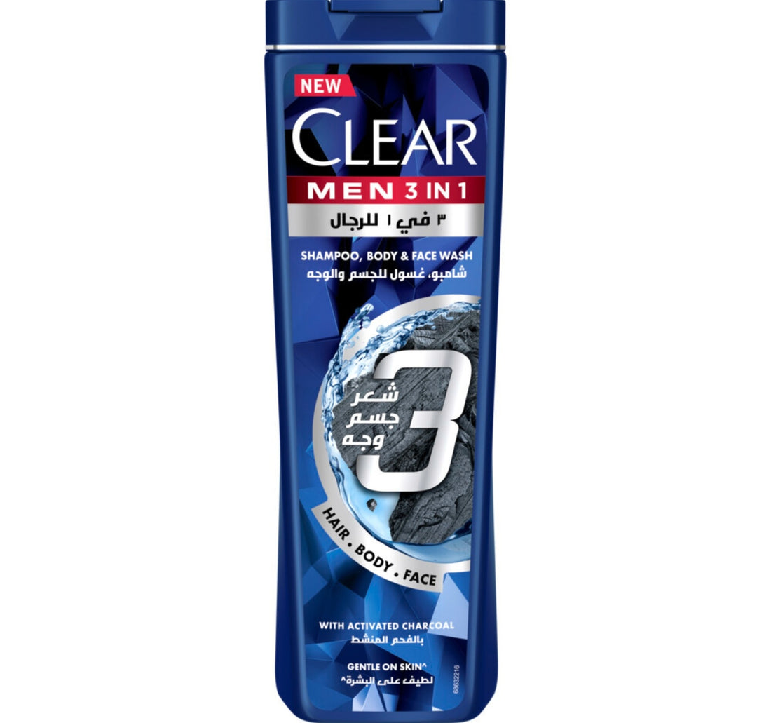 Clear Men 3in1 Shampoo With Activated Charcoal 400 ml