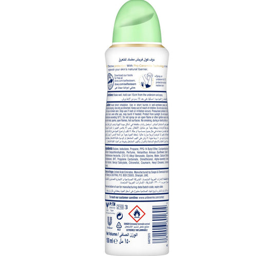 Dove Go Fresh Women Anti-Perspirant Deodorant Spray Cucumber & Green Tea Alcohol Free 150 ml