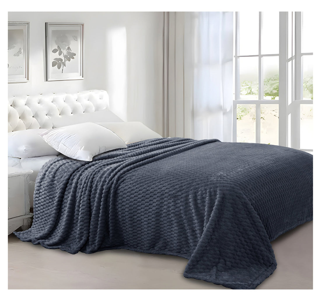 Maple Leaf Flannel Blanket 220x240cm Assorted