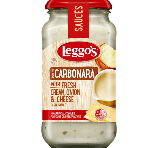 Leggo's Pasta Sauce Carbonara With Fresh Cream Cheese & Onion 490 g