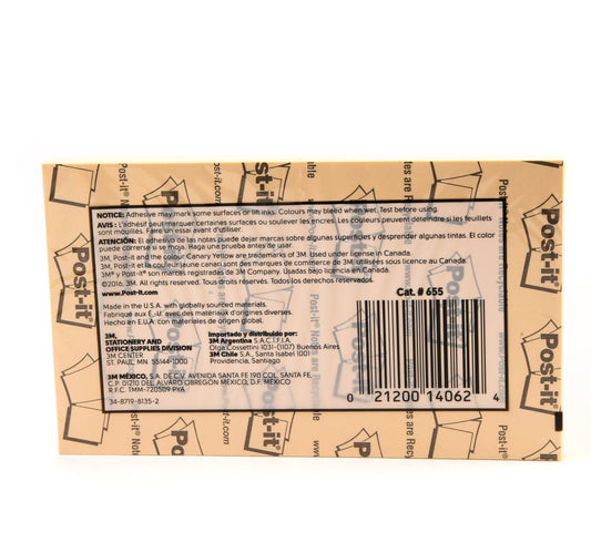 3M Post-it Notes Yellow, 3inch x 5inch 100 Sheets