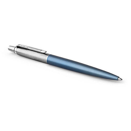Parker Jotter Waterloo Blue Chrome Trim Ballpoint Pen In Classic Box