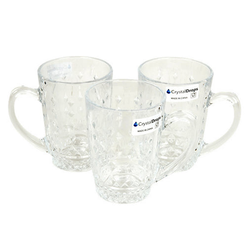 Crystal Drops Glass Mug Set, 3 pcs, GB094207ZG