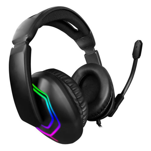 سماعة رأس سلكية للألعاب من تراندز RGB مع ميكروفون، أسود، TR-HS917