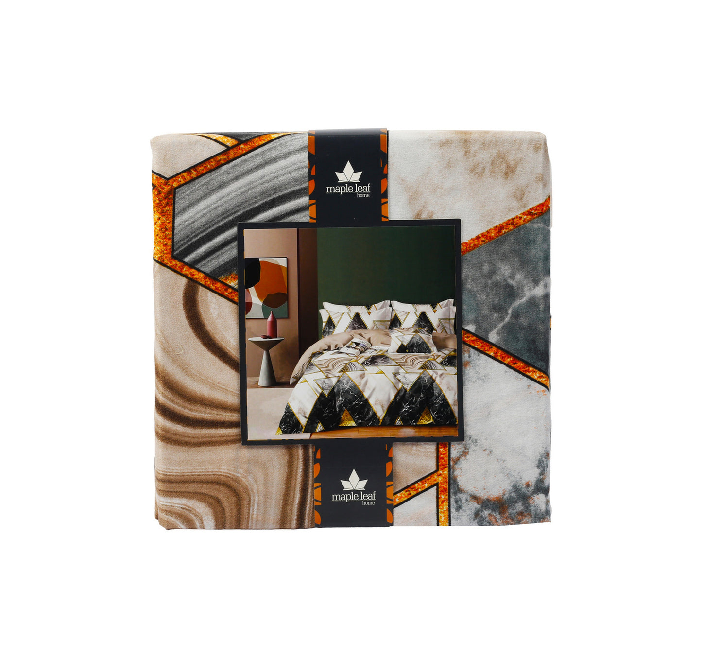 ملاءة سرير ملائمة بنقشة أوراق القيقب 200 × 200 سم، متنوعة