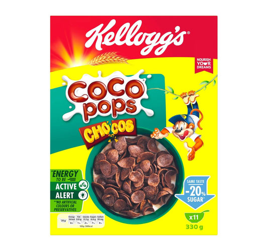 Kellogg's Coco Pops Chocos 20% Less Sugar Value Pack 330 g