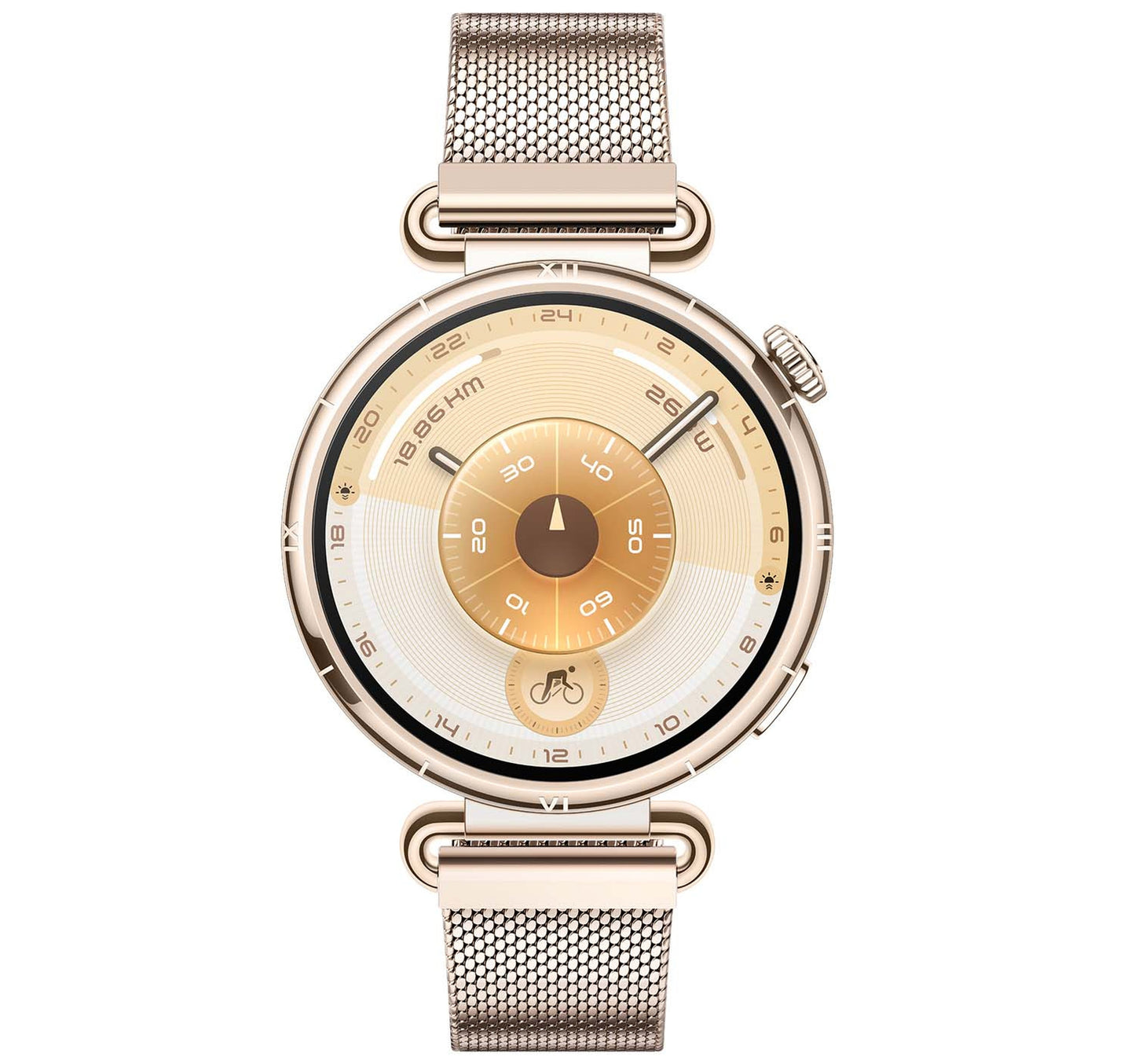 Huawei GT6 Konsu GPS + Wifi Smartwatch, 41 mm Stainless Steel Case with Gold Milanese Strap, KSU-B19