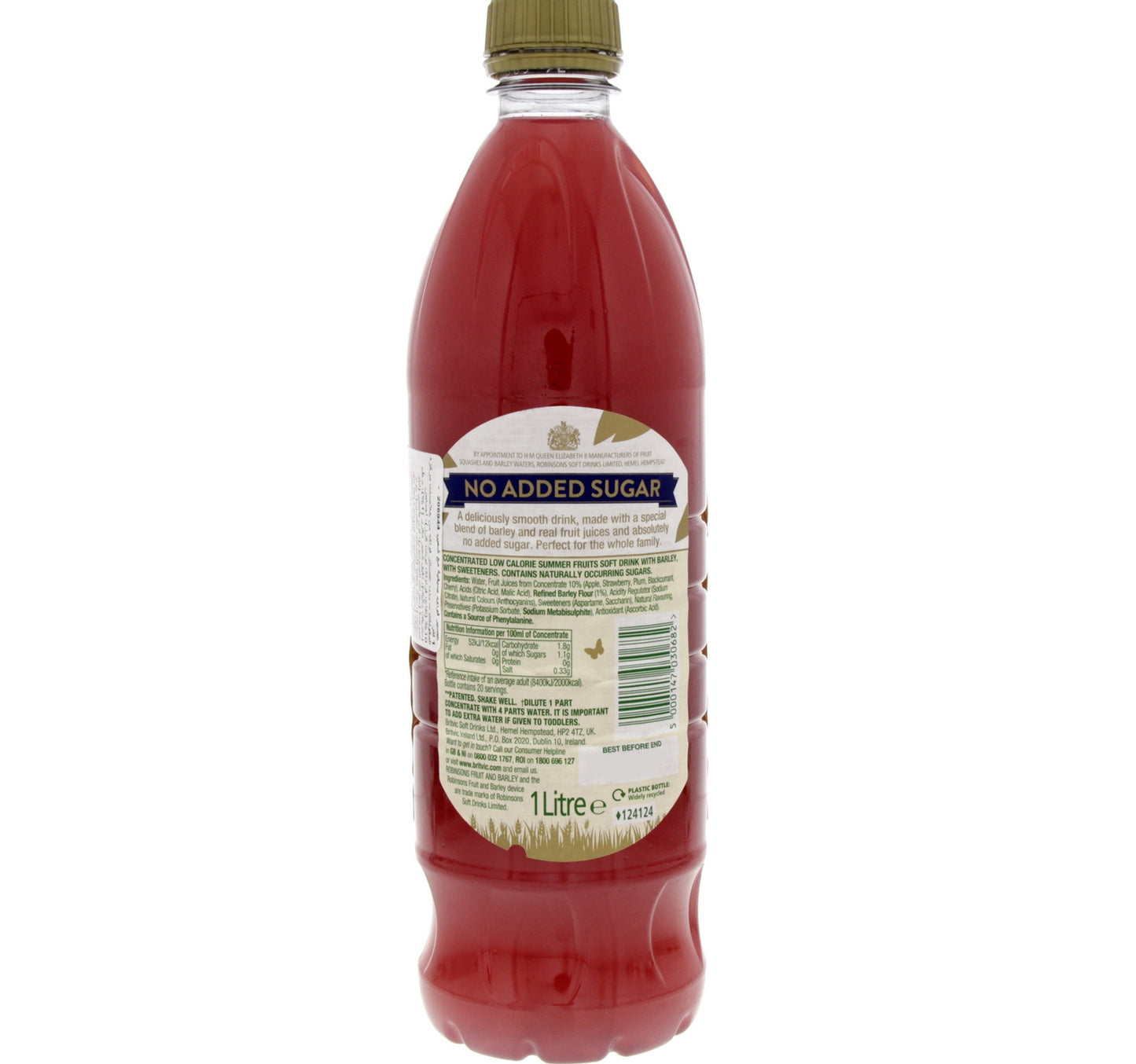Robinson No Added Sugar Fruit & Barley Summer Fruit Drink 1 Litre