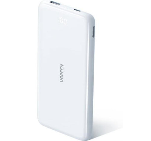 Ugreen Two-Way Fast Charging Power Bank, 10000 mah, White, 80700