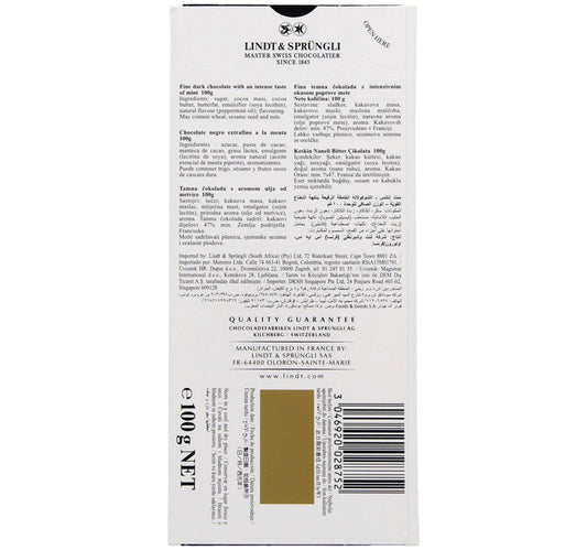 Lindt Excellence Mint Intense Dark 100 g