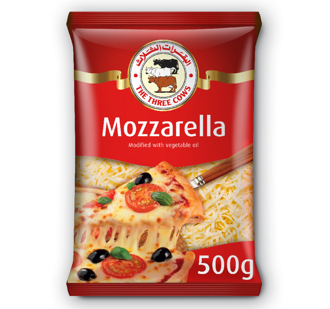 The Three Cows Shredded Mozzarella Cheese 500 g