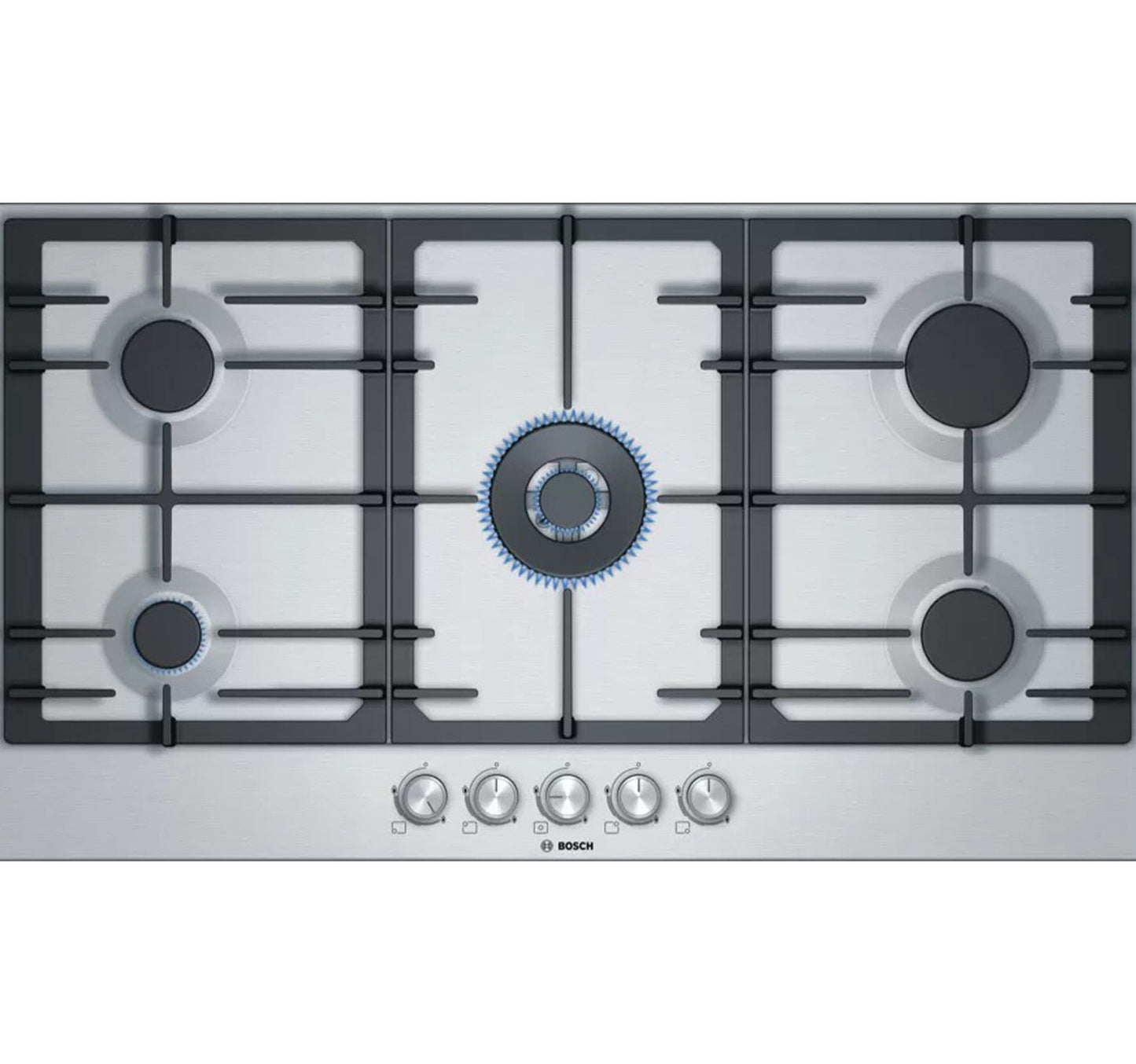 Bosch Series 6 Gas Hob 90 cm, Stainless Steel, PCQ9B5O90M