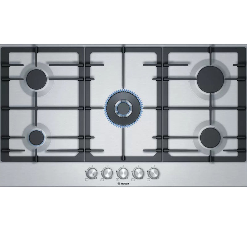 Bosch Series 6 Gas Hob 90 cm, Stainless Steel, PCQ9B5O90M