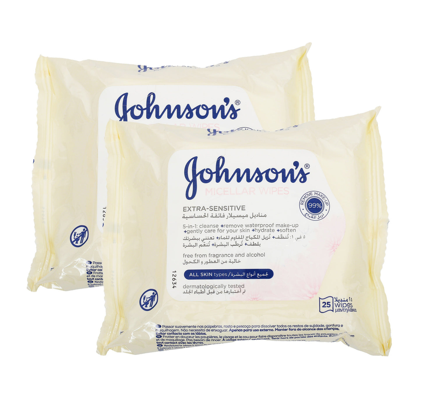 مناديل جونسون ميسيلار للوجه 25 قطعة 1 + 1