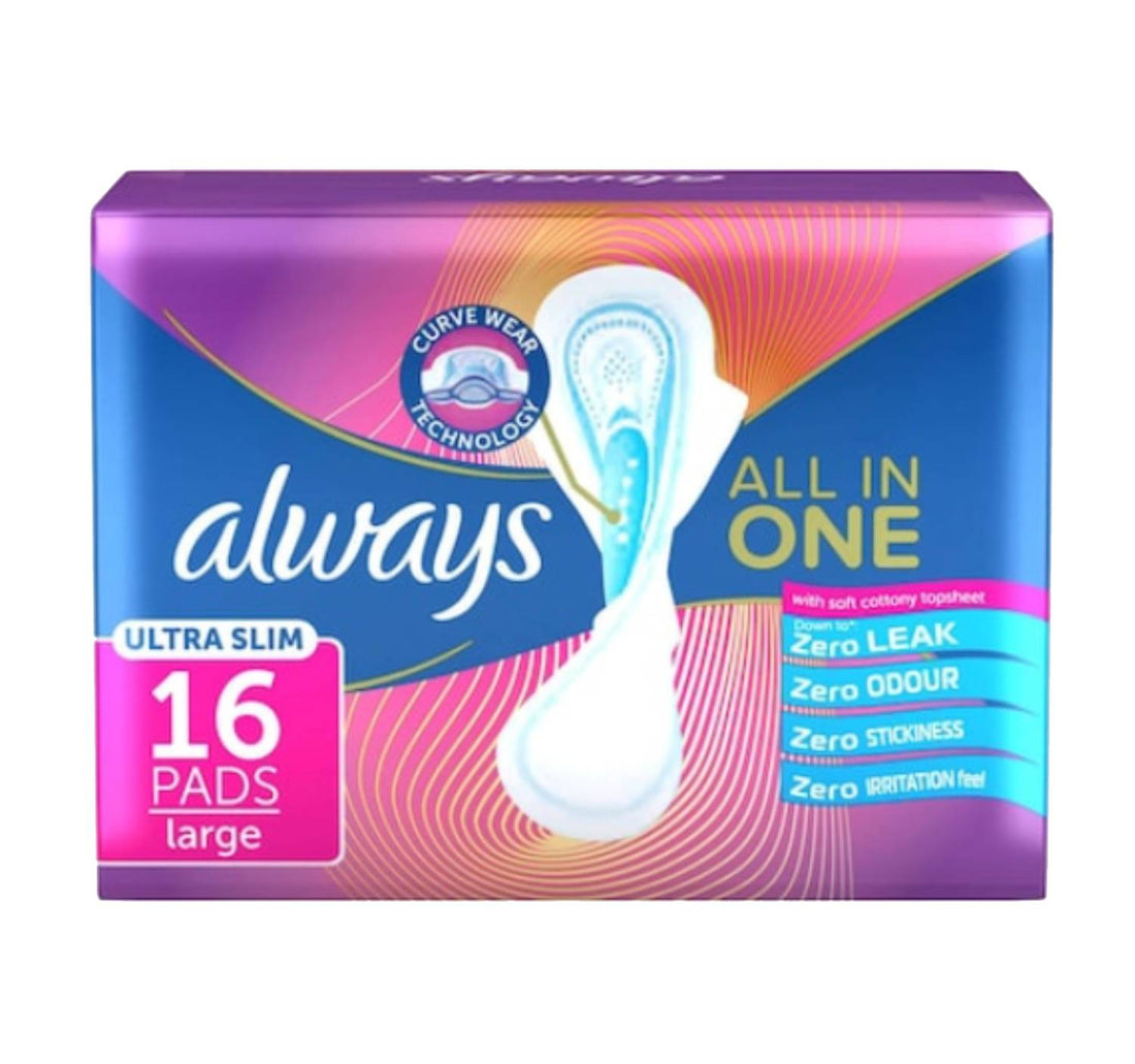 Always All In One Ultra Slim Large Sanitary Pads 16 pcs