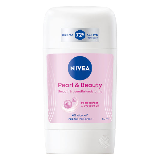 Nivea Pearl & Beauty Antiperspirant Deodorant for Women Soft & Smooth 72H Active Protection Stick 50 ml