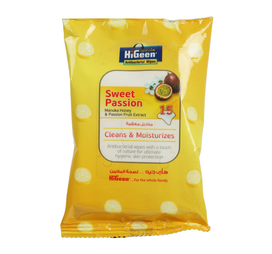 مناديل هاي جين سويت باشن المضادة للبكتيريا، 15 قطعة