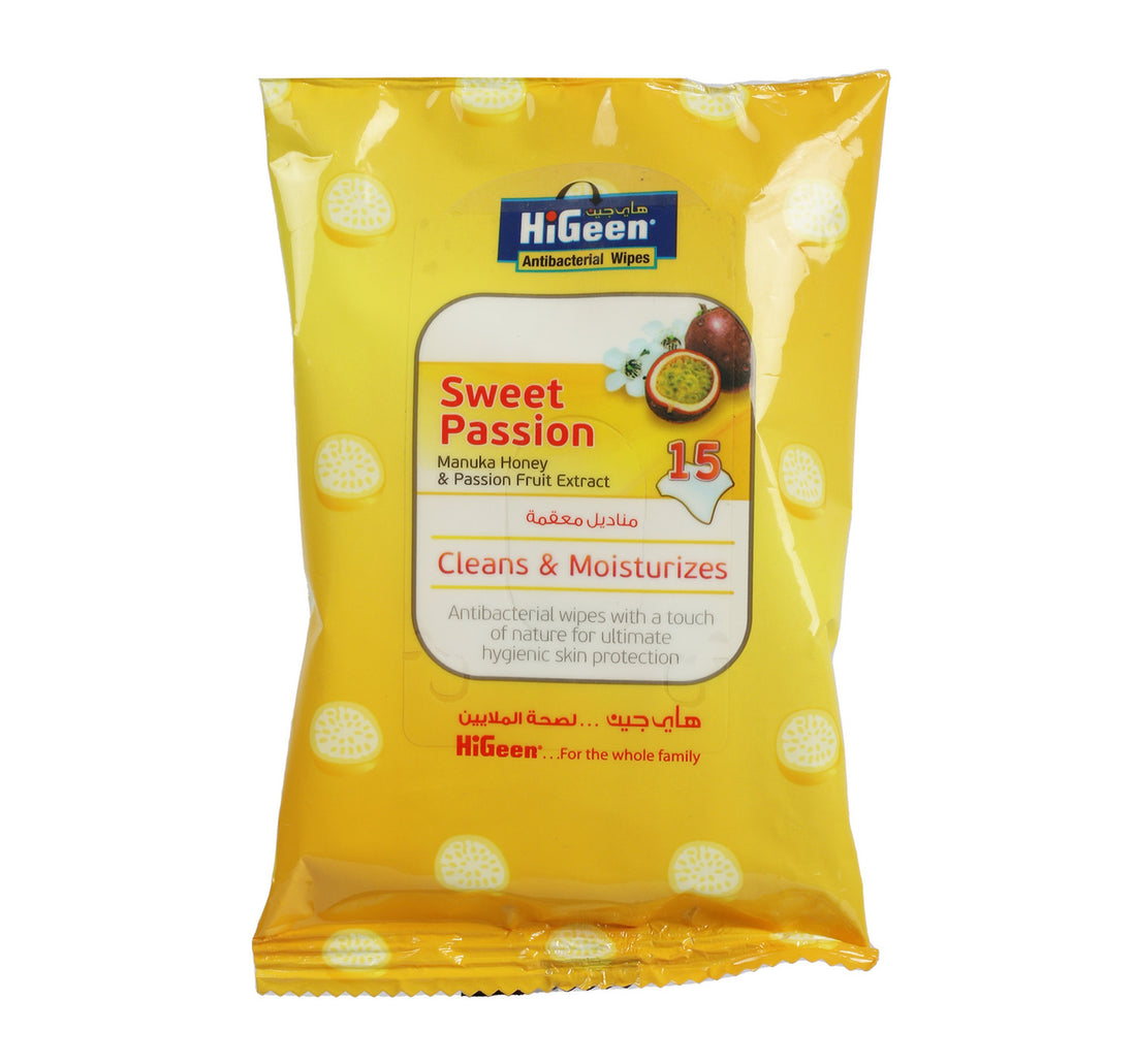 مناديل هاي جين سويت باشن المضادة للبكتيريا، 15 قطعة