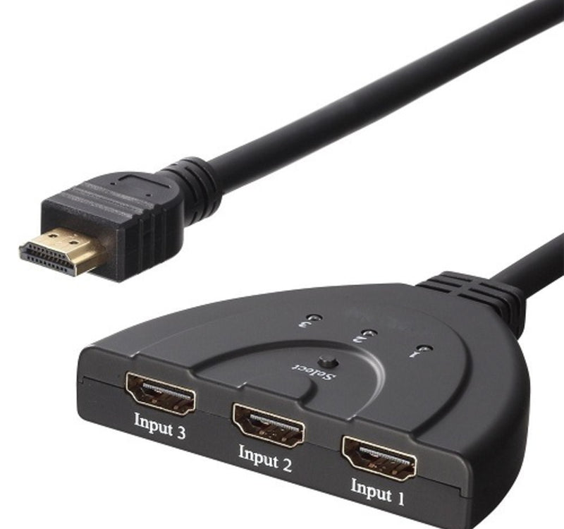 Trands 3 Female HDMI Input to 1 Male HDMI Output Switch Cable 1 Meter HD131