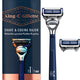ماكينة حلاقة جيليت كينج سي للرجال بخمس شفرات للحلاقة وتحديد الحواف مع أداة تشذيب دقيقة مدمجة بشفرة واحدة ومقبض ممتاز 1Up