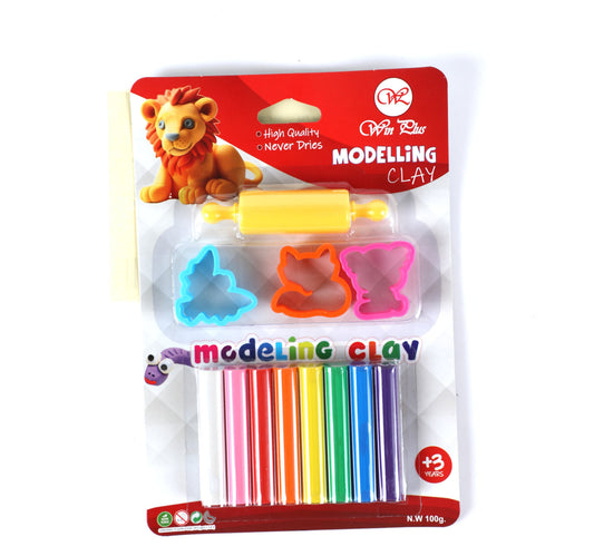 Win Plus Modelling Clay Stick Set, 12 pcs, Assorted, B1008+3MR