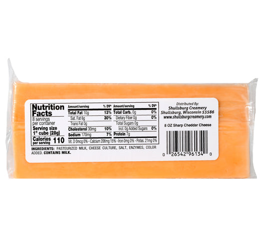 Shullsburg Creamery 100% Natural Sharp Cheddar Cheese 227 g