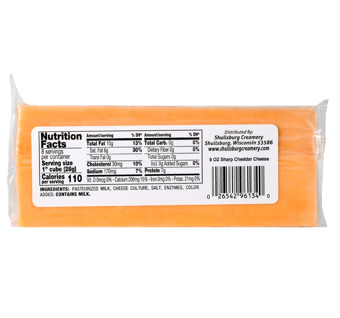 Shullsburg Creamery 100% Natural Sharp Cheddar Cheese 227 g