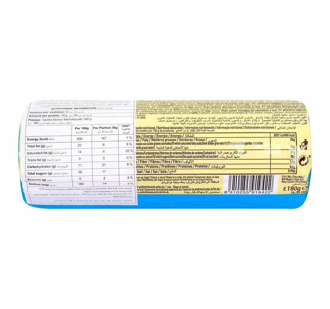 Elgorriaga Vanilla Flavored Filled Biscuit 180 g