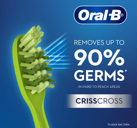 Oral-B Criss Cross Manual Toothbrush with Neem Extract Medium Assorted Color 4 pcs