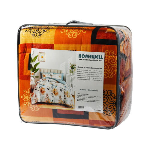 Homewell Comforter Set 10pcs 220 x 240cm Micro Fabric Assorted