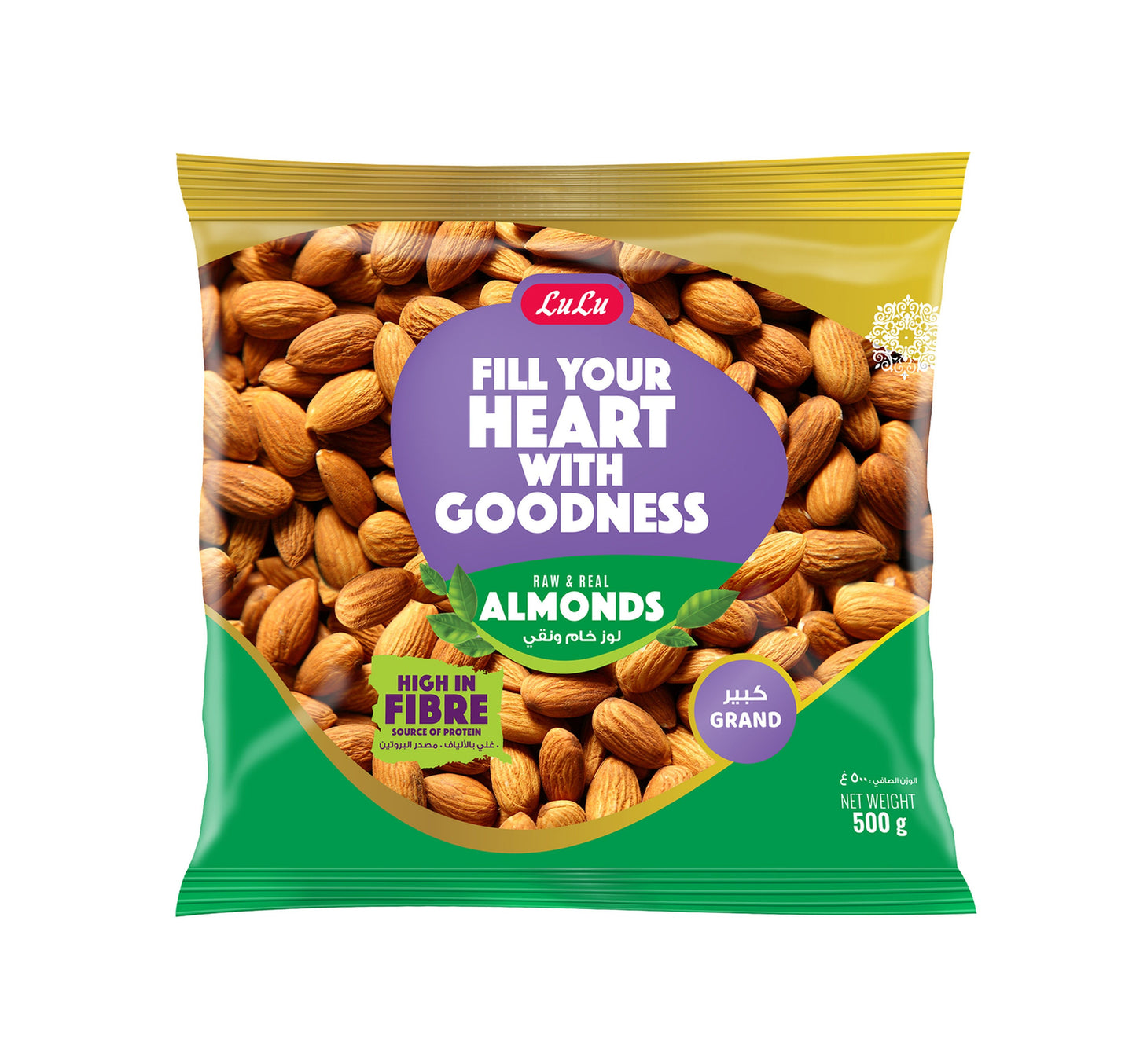 LuLu Raw & Real Almonds Grand 500 g