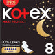 فوط صحية كوتكس ماكسي بروتيكت سميكة للحماية الليلية بأجنحة، 8 قطع