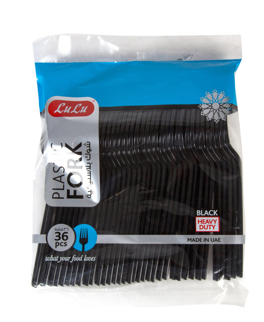 LuLu Plastic Fork Black 36 pcs