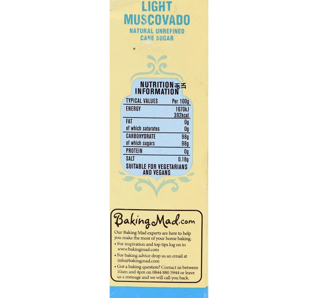 Billington's Light Muscovado Natural Unrefined Cane Sugar 500 g